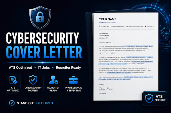 write ats optimized cybersecurity cover letter for IT and tech jobs