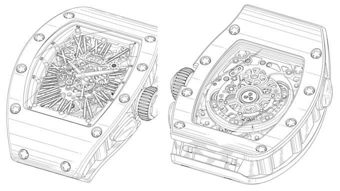 design luxury watch cases and  custom cad frames for manufacturing