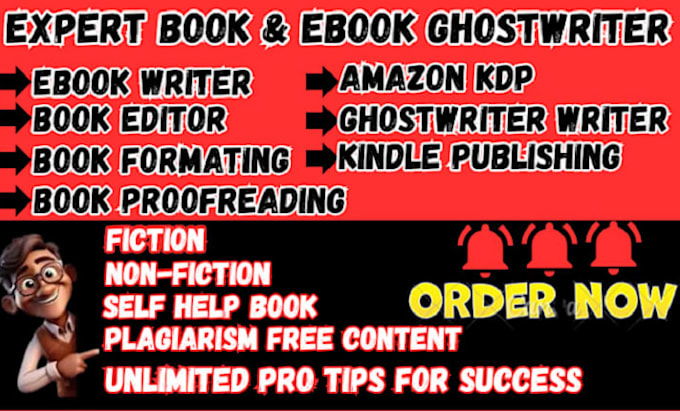 be your ghostwriting, book formating, amazon KDP, book cover and book design