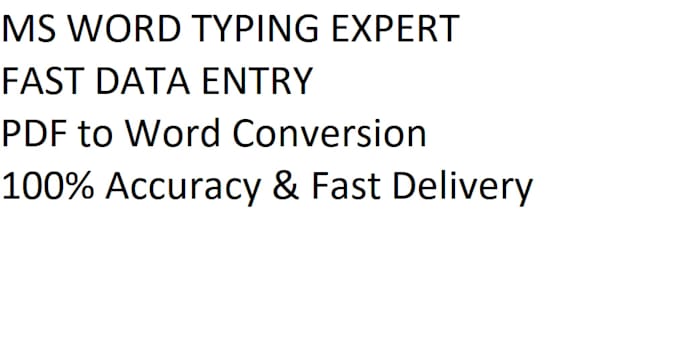 do fast data entry and ms word typing work