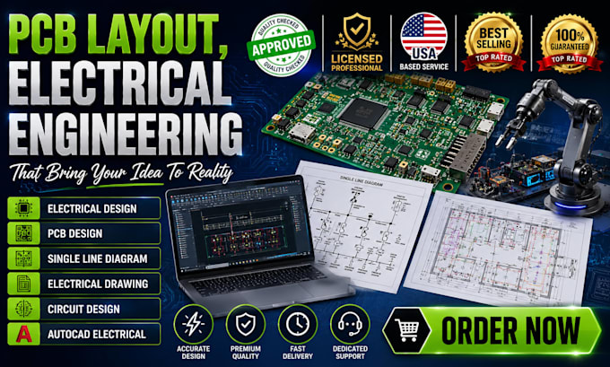 do pcb layout, design electrical engineering and robotics