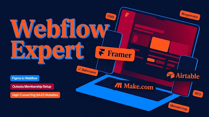 design webflow website, figma to webflow, outseta membership website