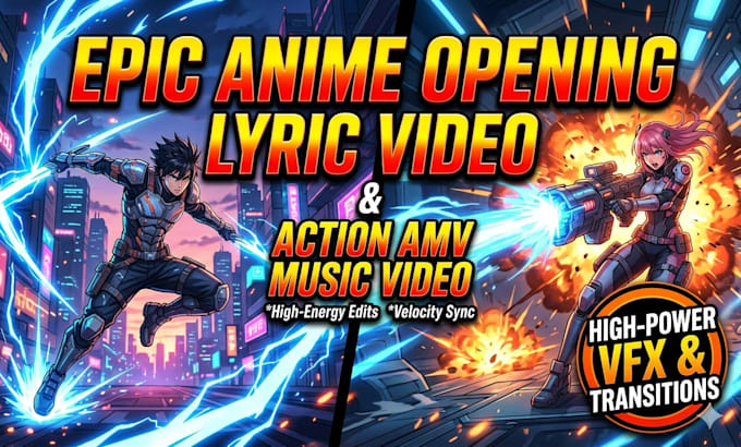 edit epic anime opening lyric video and action amv music video