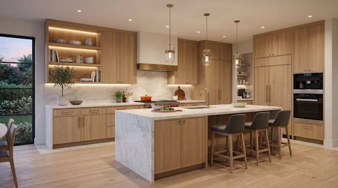 create custom kitchen design with 2020 2d and 3d render