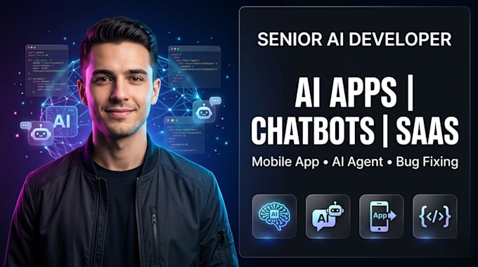 develop ai mobile app, ai agent, chatbot, saas app and fix website bugs