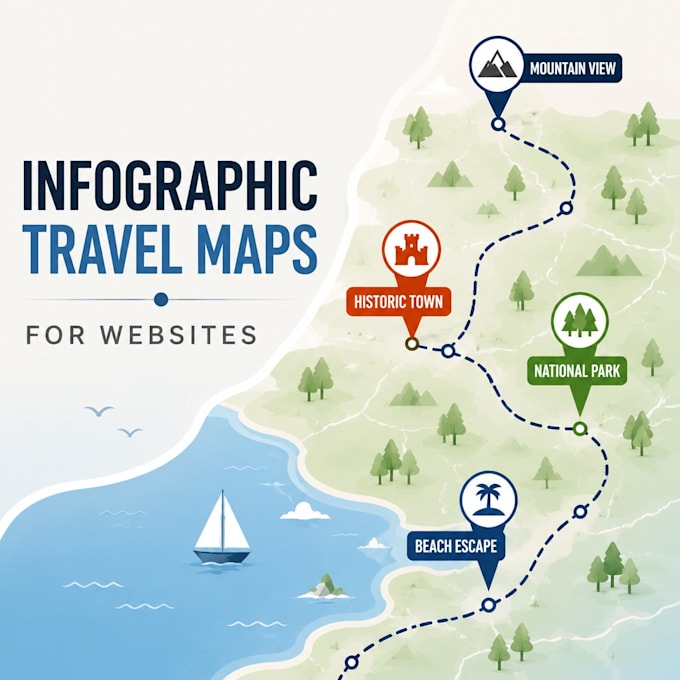 design clean and engaging  travel maps for websites