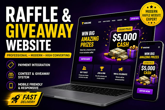 create a professional raffle giveaway or contest website