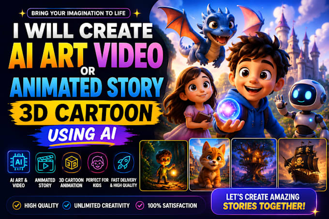 create ai art video or animated story 3d cartoon using ai