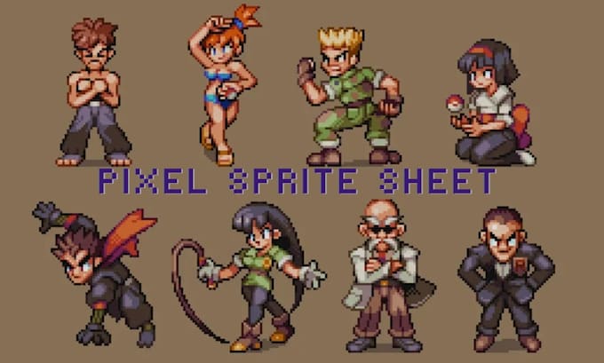 create pokemon pixel art sprite fakemon pixel sprite sheet animation game art