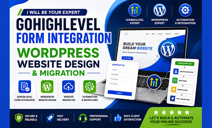 be expert gohighlevel form integration wordpress website design and migration