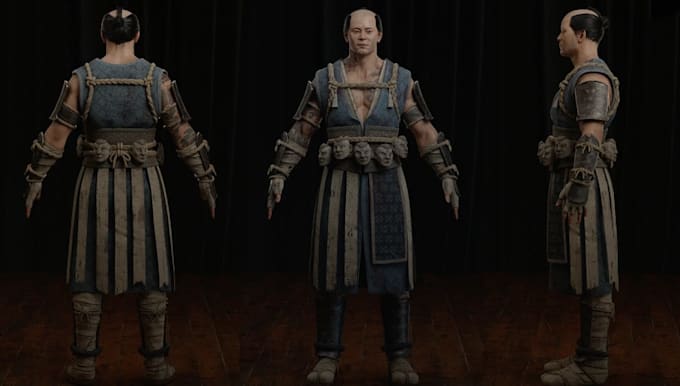 fixed 3d character issue, 3d character for video game, texture mapping, rigging