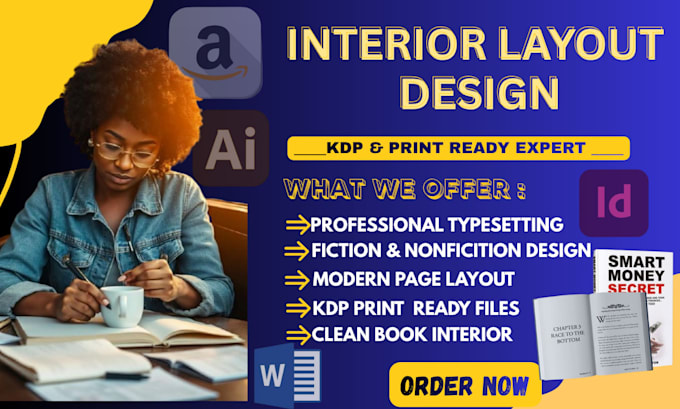 design professional book interior layout and cover for amazon KDP