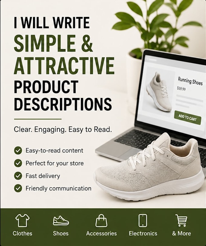 write simple and attractive product descriptions