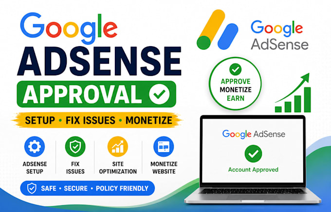 setup google adsense approval, fix adsense issues and website monetization
