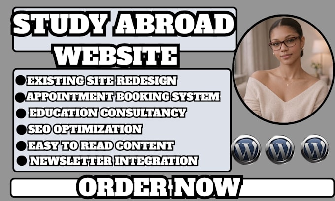 study abroad website, education consultancy website, student visa website
