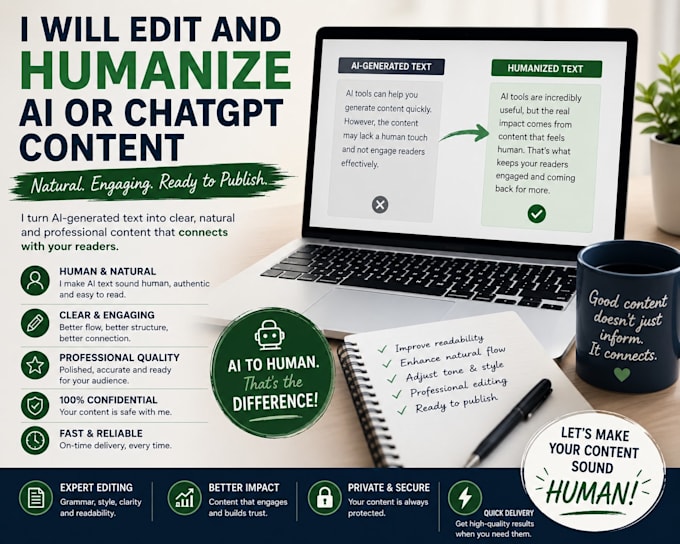 edit and humanize ai or chatgpt content