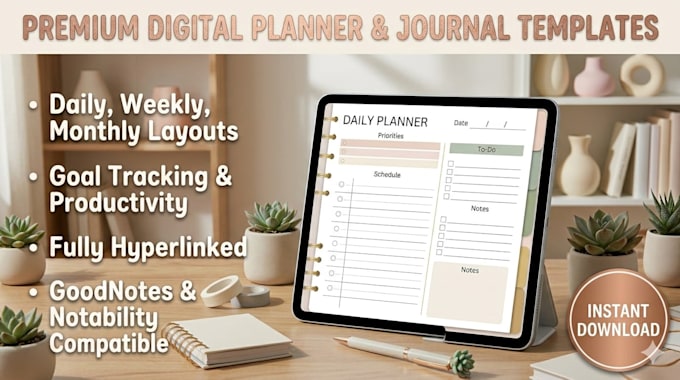 design custom digital planners, journals, and templates