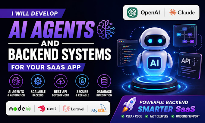 develop ai agents and backend systems for your saas app