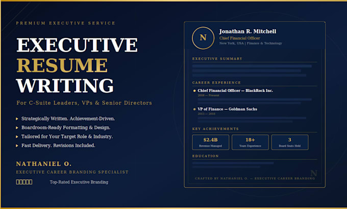 write a professional executive resume