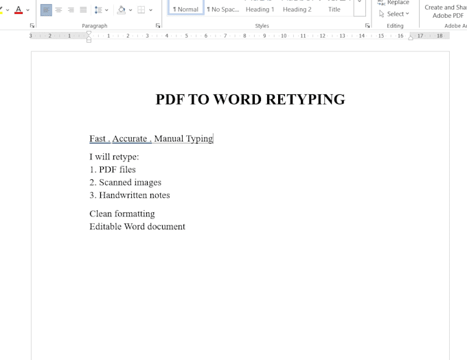 retype PDF or image into word