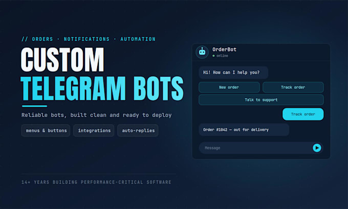 develop custom a telegram bot for your goals