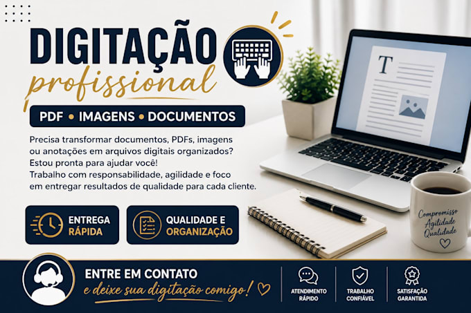 digitar PDF, imagens e documentos rapidamente com qualidade