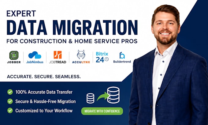 setup jobber jobnimbus jobtread acculynx  bitrix24 buildertrend data migration