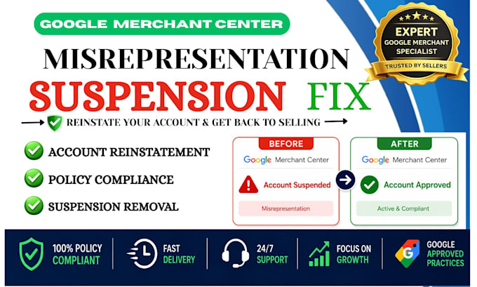 fix google merchant suspension and product feed issues