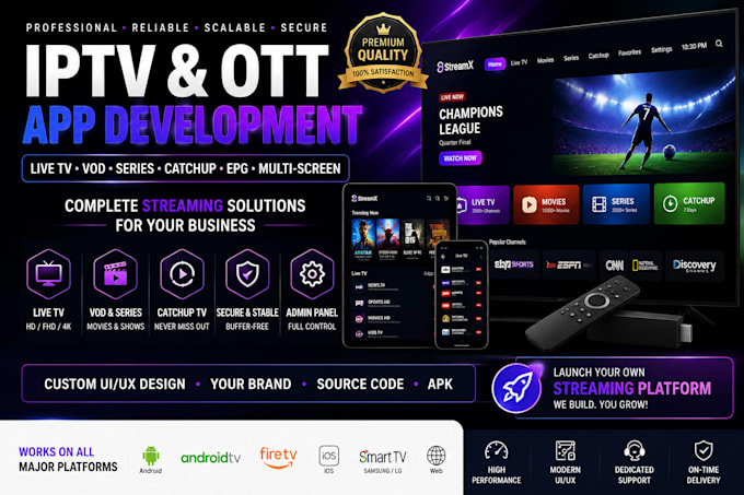 develop iptv app smarter pro, ibo player xciptv tivimate