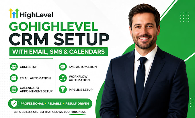 create gohighlevel CRM setup with email, SMS and calendars