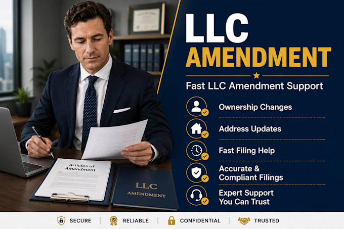 prepare and file llc amendment for ownership or address changes