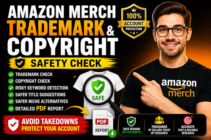 check amazon merch trademarks and copyright safety