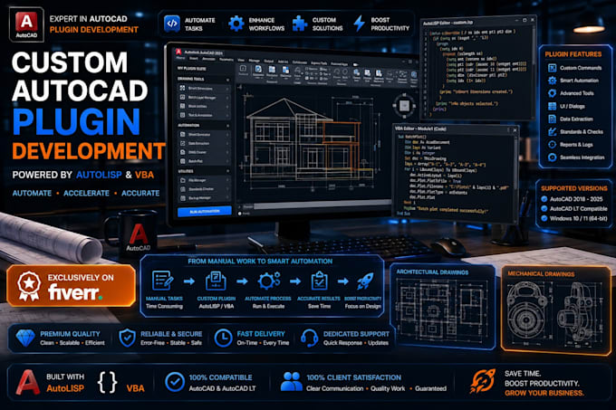 create custom autocad plugins using autolisp or vba
