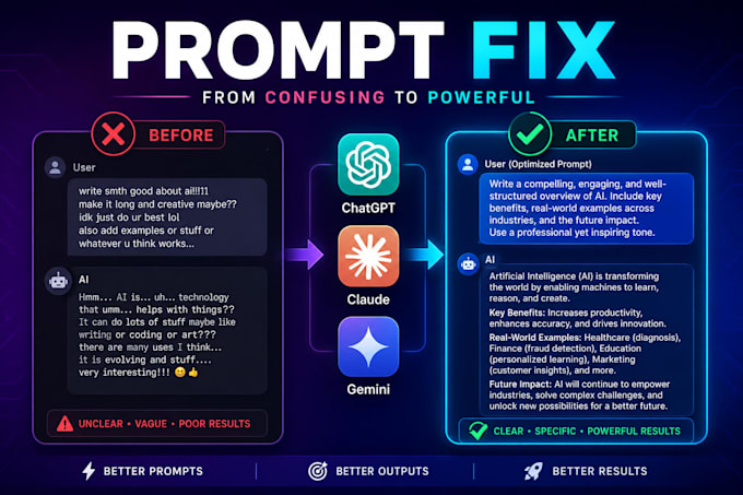 optimize and fix your chatgpt, claude and gemini prompts