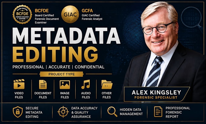 do metadata editing, data extraction for video, audio, image, file authenticity