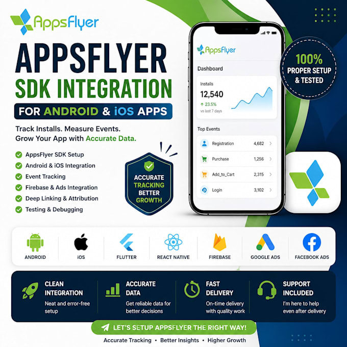setup appsflyer sdk integration for android and ios apps