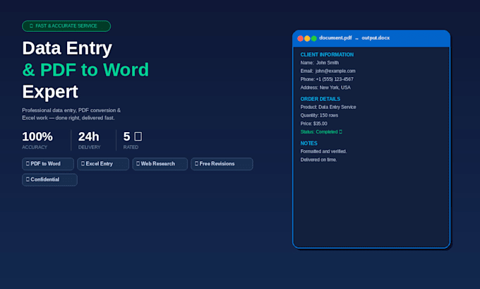 do fast and accurate data entry and pdf to word conversion
