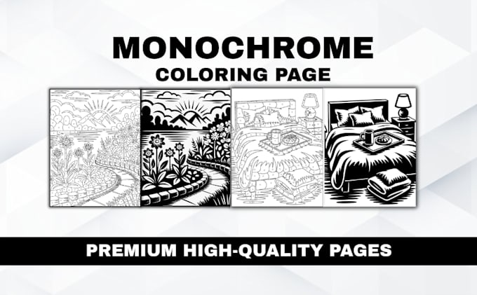 design unique monochrome coloring pages