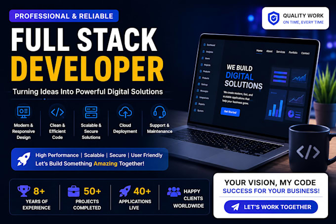full stack web developer custom website and web app development