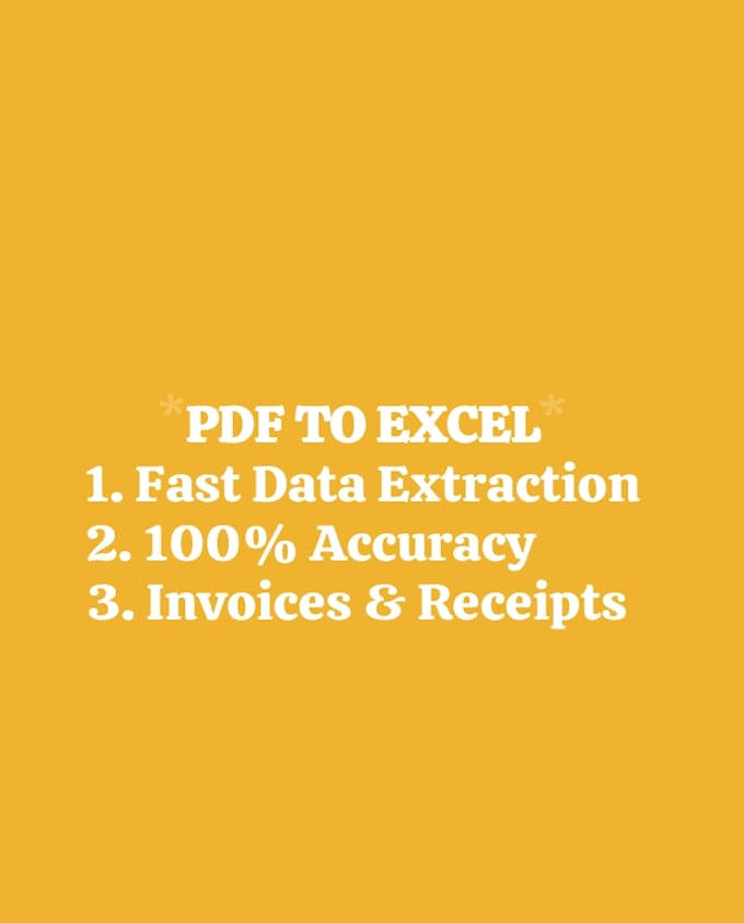 convert PDF invoices and receipts to excel spreadsheets