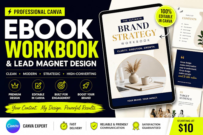 design editable workbook editable canva pdf lead magnet canva journal worksheet