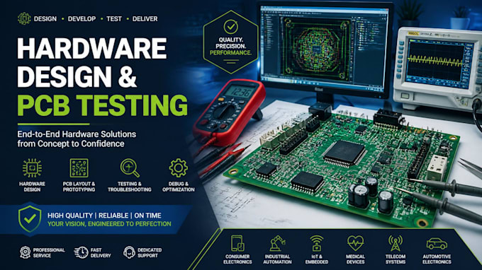 provide hardware design, troubleshooting and pcb testing results