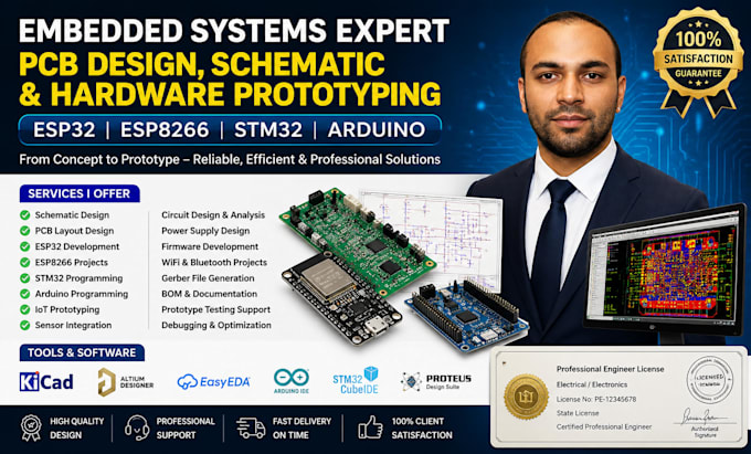 do low power esp32 pcb and embedded hardware prototyping
