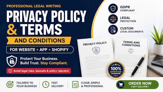 write privacy policy and term and conditions for website
