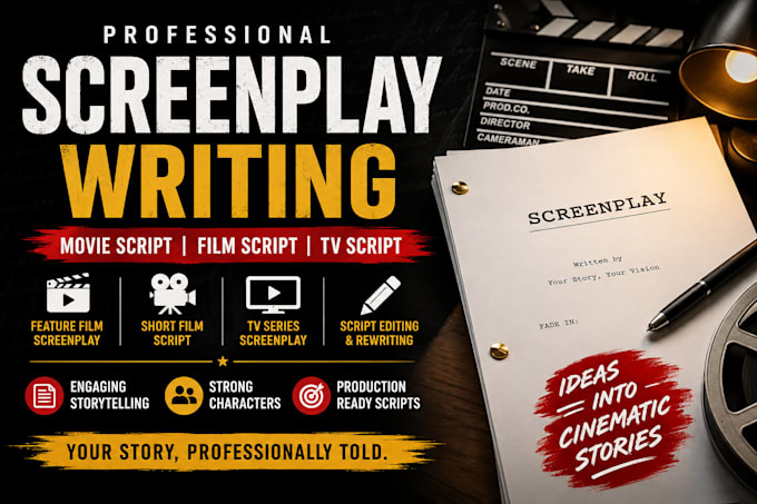 write movie script screenplay film script TV series, screenwriting, script edit