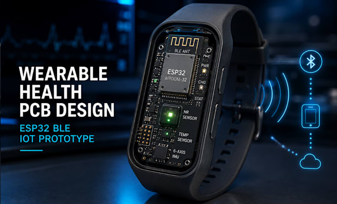 design wearable health smart pcb using esp32 stm32 ble bluetooth low energy iot
