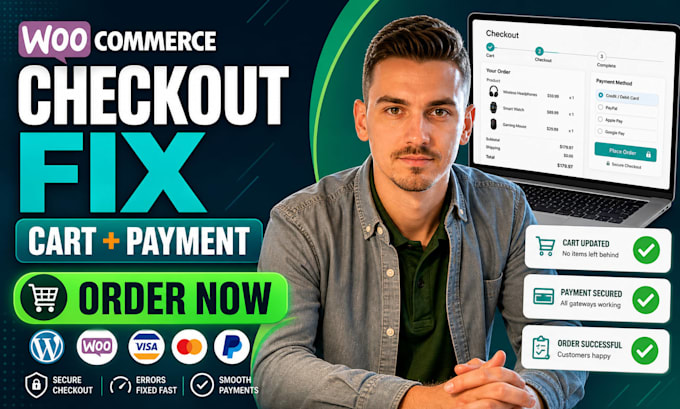 fix woocommerce checkout, cart, and payment problems