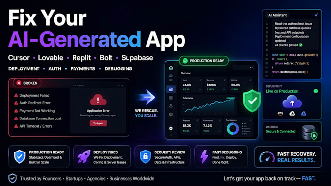 fix your ai generated app, backend, deployment or bugs