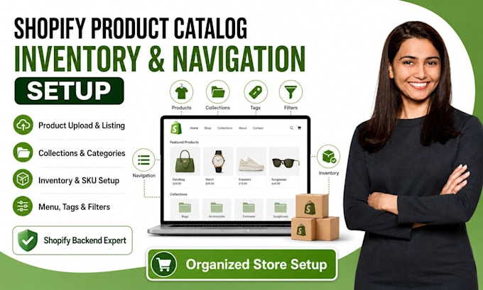 setup shopify product catalog collections and inventory