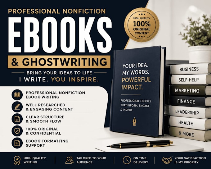 write professional nonfiction ebooks and ghostwrite books